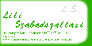 lili szabadszallasi business card